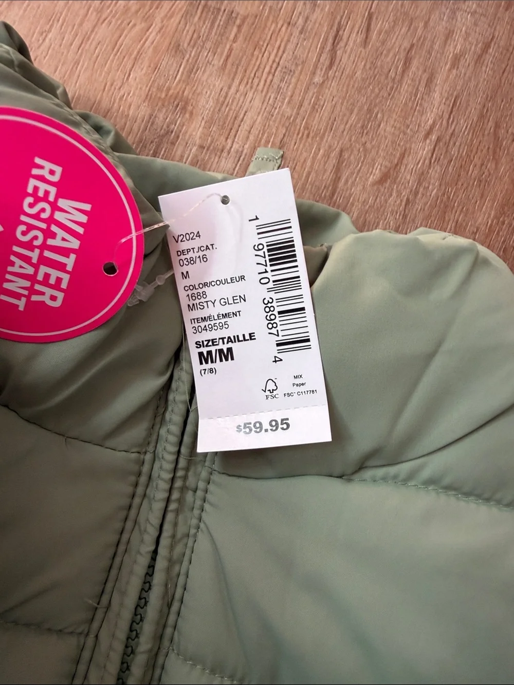 NWT Children's Place girls Puffer Jacket in Olive Misty Green size medium 7/8